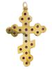 RUSSIAN 88 GILT SILVER GEM SET CROSS PENDANT PIC-2