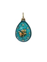 RUSSIAN GILT SILVER ENAMEL SAGITTARIUS EGG PENDANT