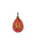 RUSSIAN GILT SILVER GUILLOCHE ENAMEL EGG PENDANT CANCER PIC-0