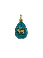 RUSSIAN 84 SILVER GUILLOCHE ENAMEL EGG PENDANT