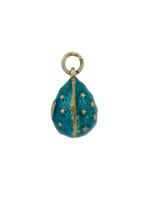 RUSSIAN 84 SILVER GUILLOCHE ENAMEL EGG PENDANT