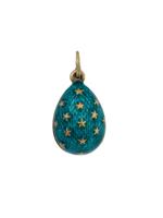 RUSSIAN 84 SILVER GUILLOCHE ENAMEL EGG PENDANT