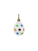 RUSSIAN 88 SILVER GUILLOCHE ENAMEL EGG PENDANT