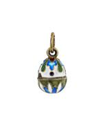 RUSSIAN 84 SILVER CLOISONNE ENAMEL EGG PENDANT