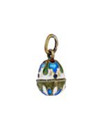 RUSSIAN 84 SILVER CLOISONNE ENAMEL EGG PENDANT