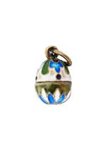 RUSSIAN 84 SILVER CLOISONNE ENAMEL EGG PENDANT