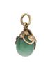 RUSSIAN GILT SILVER JADE RUBY DIAMOND EGG PENDANT PIC-1