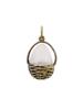 RUSSIAN GILT SILVER ROSE QUARTZ BASKET EGG PENDANT PIC-0