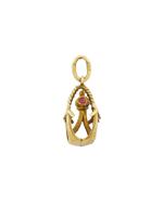 RUSSIAN 88 GILT SILVER ANCHOR EASTER EGG PENDANT