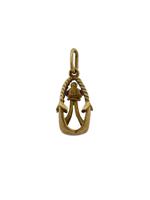 RUSSIAN 88 GILT SILVER ANCHOR EASTER EGG PENDANT