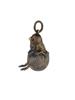 RUSSIAN GILT SILVER RUBY CHICK EGG PENDANT PIC-1