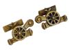 RUSSIAN 88 GILT SILVER FIGURAL CANNON CUFFLINKS PIC-0