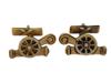 RUSSIAN 88 GILT SILVER FIGURAL CANNON CUFFLINKS PIC-1