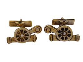 RUSSIAN 88 GILT SILVER FIGURAL CANNON CUFFLINKS