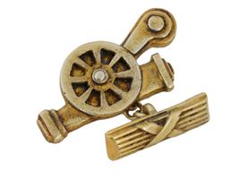 RUSSIAN 88 GILT SILVER FIGURAL CANNON CUFFLINKS