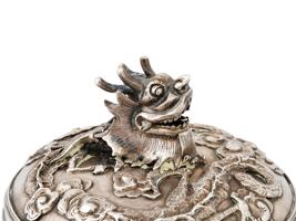 CHINESE EXPORT WANG HING AND CO SILVER DRAGON BOWL