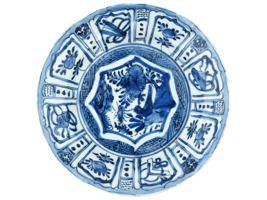 CHINESE WANLI MING DYNASTY BLUE WHITE PORCELAIN PLATE