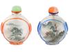 CHINESE HAND PAINTED GLASS SNUFF BOTTLES WITH STOPPERS PIC-1