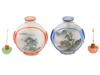 CHINESE HAND PAINTED GLASS SNUFF BOTTLES WITH STOPPERS PIC-3