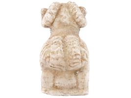 ANCIENT CARVED MARBLE AGNUS LAMB FIGURE WITH BOWL