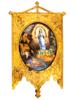 RARE ANTIQUE PENNANT W OUR LADY OF LOURDES PAINTING PIC-8