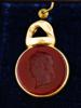 ANTIQUE GRAND TOUR 18K GOLD CARNELIAN INTAGLIO PENDANT PIC-1