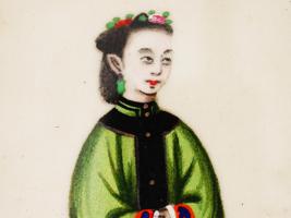 ANTIQUE CHINESE QING PORTRAIT GOUACHE PAINTINGS