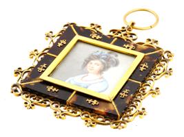 ANTIQUE MINIATURE PAINTING FEMALE PORTRAIT FRAMED