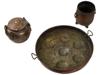 3 COPPER ITEMS POT FRENCH EGG POACHING PAN CUP PIC-1