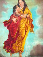 INDIAN SHAKUNTALA OIL PAINTING AFTER RAJA RAVI VARMA