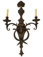 ANTIQUE EARLY 20TH C BRONZE WALL SCONCES