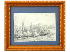 1910S LANDSCAPE DRAWING BY ADOLF HITLER WITH COA