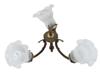 VINTAGE GILT BRASS AND FROSTED GLASS CEILING LIGHT PIC-0