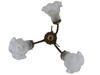 VINTAGE GILT BRASS AND FROSTED GLASS CEILING LIGHT PIC-2