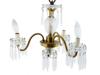 VINTAGE GILT BRASS AND LEAD CRYSTAL CHANDELIER PIC-1