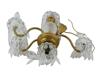 VINTAGE GILT BRASS AND LEAD CRYSTAL CHANDELIER PIC-3