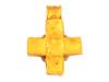 ANCIENT BYZANTINE GLASS CROSS PENDANT IN GOLD FITTINGS PIC-0