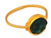 ANCIENT ROMAN EMPIRE GOLD RING W GREEN GLASS CABOCHON PIC-0