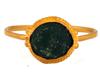 ANCIENT ROMAN EMPIRE GOLD RING W GREEN GLASS CABOCHON PIC-1