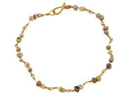 ANCIENT ROMAN GOLD BRACELET DESIGNED WITH GLASS BEADS