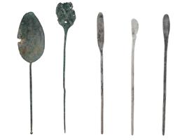 ANCIENT ROMAN BYZANTINE BRONZE AND SILVER MEDICAL TOOLS