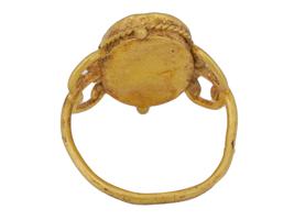 ANCIENT GREEK GOLD INTAGLIO CARNELIAN STONE RING