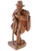 FOLK ART HAND CARVED WOODEN FIGURINE OF TRAVEL MAN PIC-0