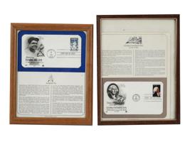 1980S US POST FIRST DAY COVERS AND STAMPS FRAMED