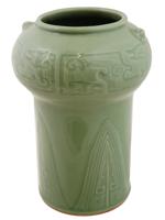 KOREAN UNUSUAL FORM CELADON GLAZED PORCELAIN VASE