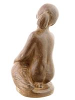 SPANISH AMPHORA CASR CERAMIC FIGURE OF GIRL GOOSE