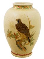 JAPANESE MEIJI ERA SATSUMA CERAMIC VASE SIGNED IOB