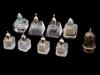 9 VINTAGE GLASS AND STERLING SILVER SALT SHAKERS PIC-0