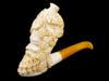 LARGE TURKISH HAND CARVED BLOCK MEERSCHAUM PIPE PIC-0