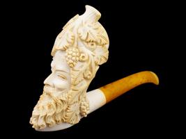 LARGE TURKISH HAND CARVED BLOCK MEERSCHAUM PIPE